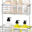Organiz. ducha colgante 2 niveles con ganchos y cesta