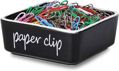 Soporte clip papel cerámica escritorio 3.3" negro