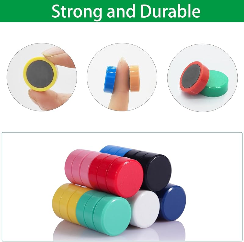 Imanes nevera 30uds 10 colores para pizarra cocina oficina
