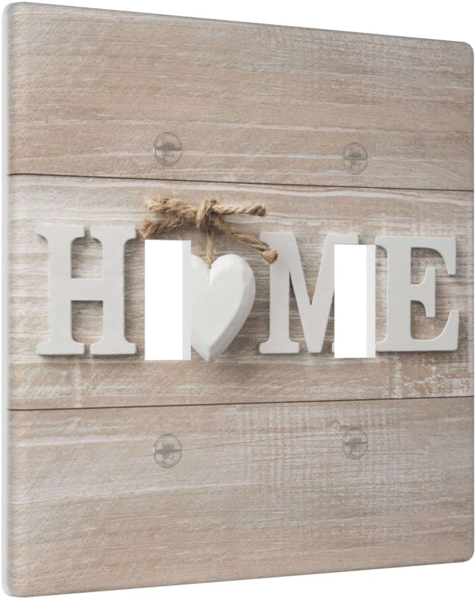 Placa interruptor doble luz 4.5x4.5pulg estilo granja