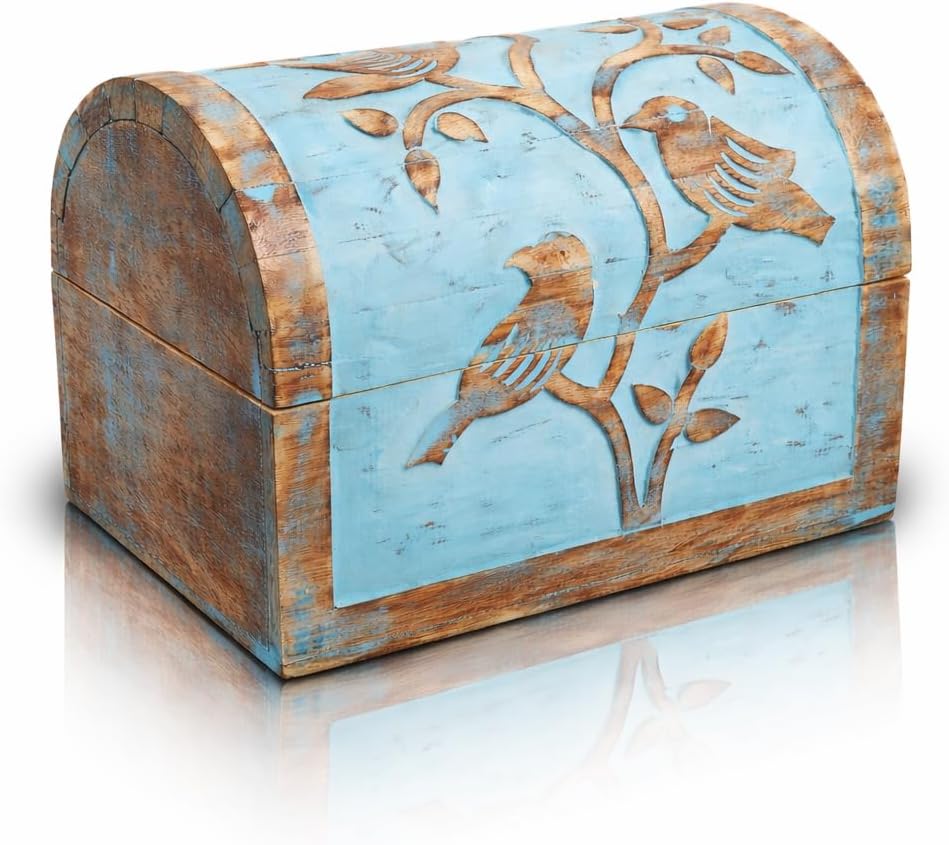 Caja de joyas de madera hecha a mano con bisagras duras