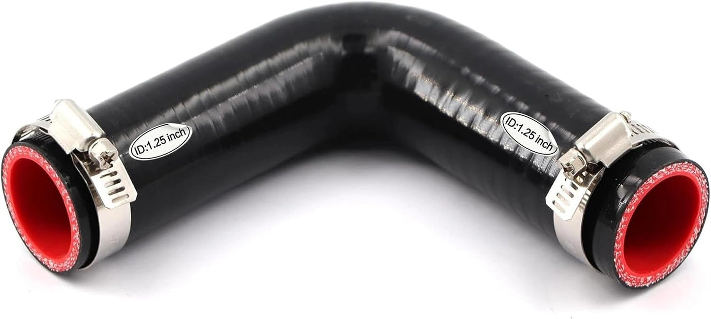 Acoplador codo 90 grados manguera silicona 1 1/4"