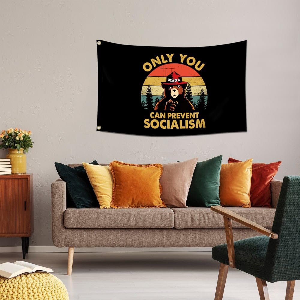 Bandera Trump antisocialismo 3x5pies decoración jardín