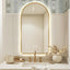 Espejo LED baño 36x24" arco marco dorado retroiluminado