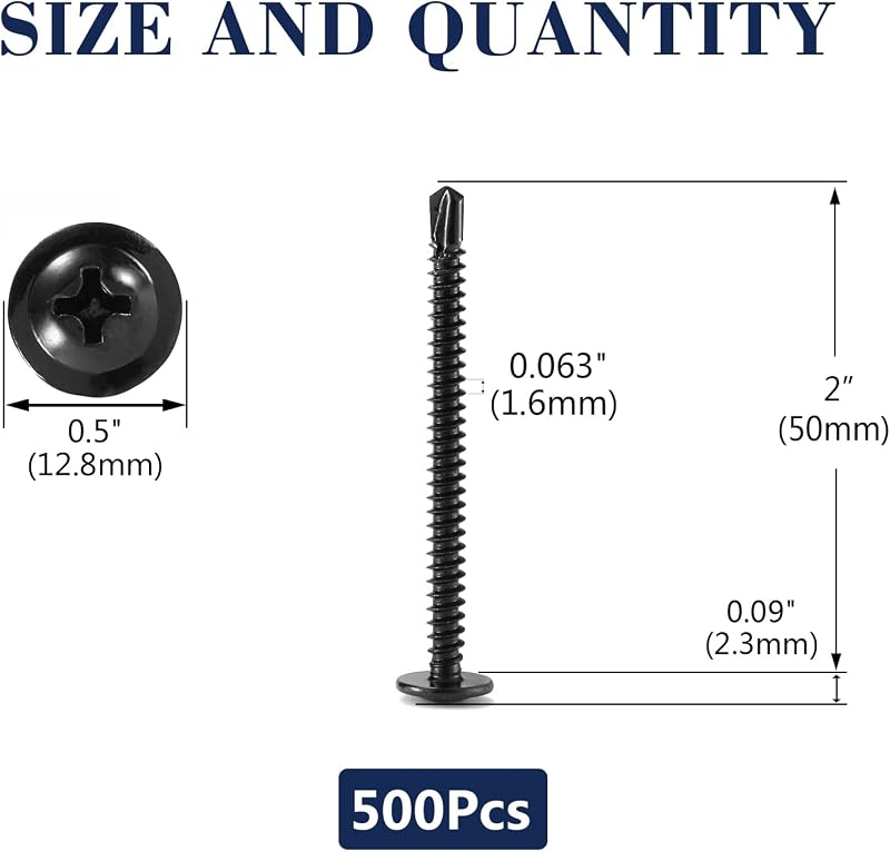 Tornillos acero inox #10x2 500pzas cabeza autorroscada