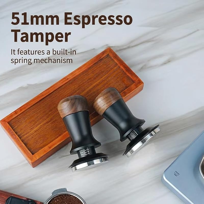 Tamper Espresso 51mm Acero Inox con Resortes 30lb