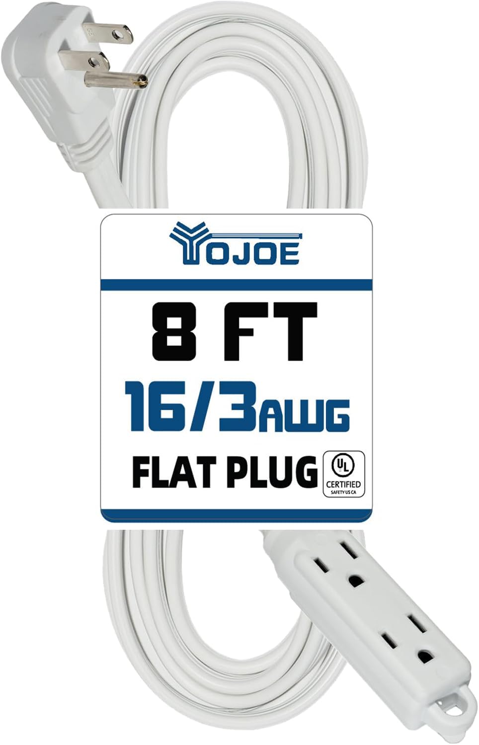 Extensor enchufe 3 salidas con tierra 13A plano blanco