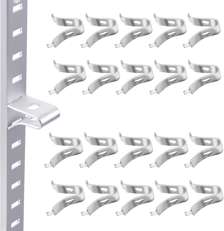 20 Clips Ajustables Soporte Estante Metal Pilastra