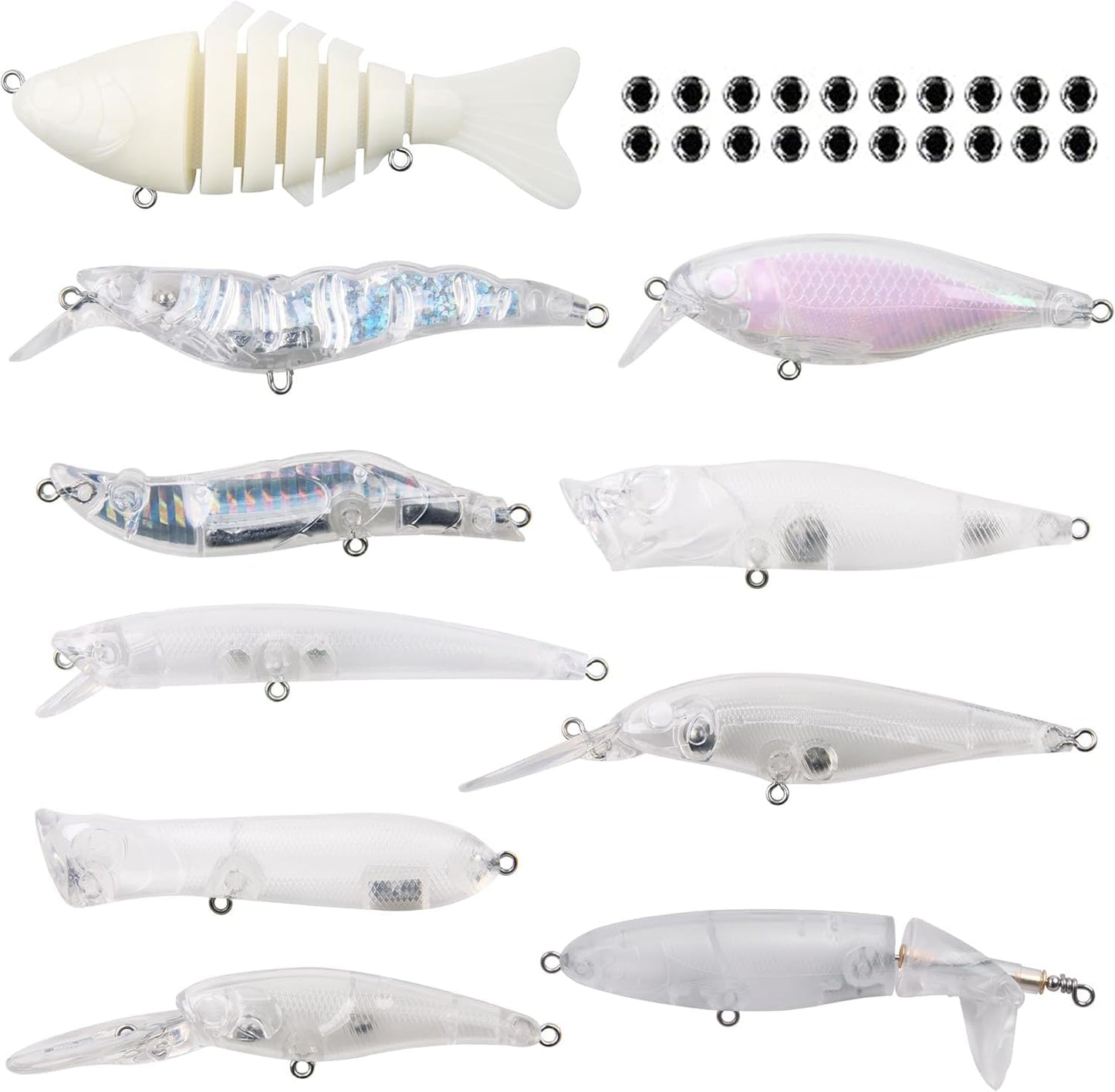 Kit señuelo pesca blanco 249 piezas sin pintar accesorios