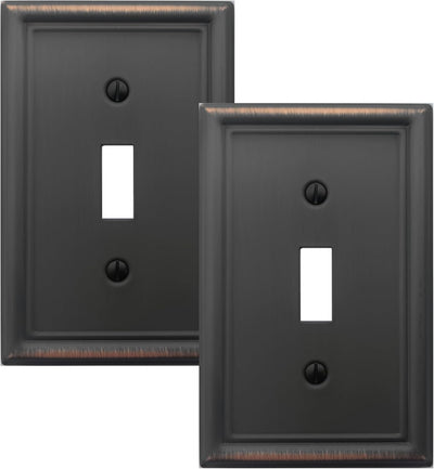 Placa pared interruptor luz palanca bronce envejecido pack 2