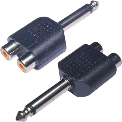 Adaptador RCA macho a doble hembra 0.250pulg set 2