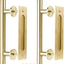 Manijas puerta granero dorado latón cepillado 12pulg