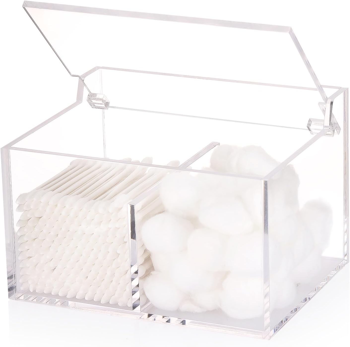 Soporte Qtip 2 rejillas acrílico transparente baño