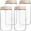 4 Pzas Frascos Vidrio 24oz con Tapas Albaricoque