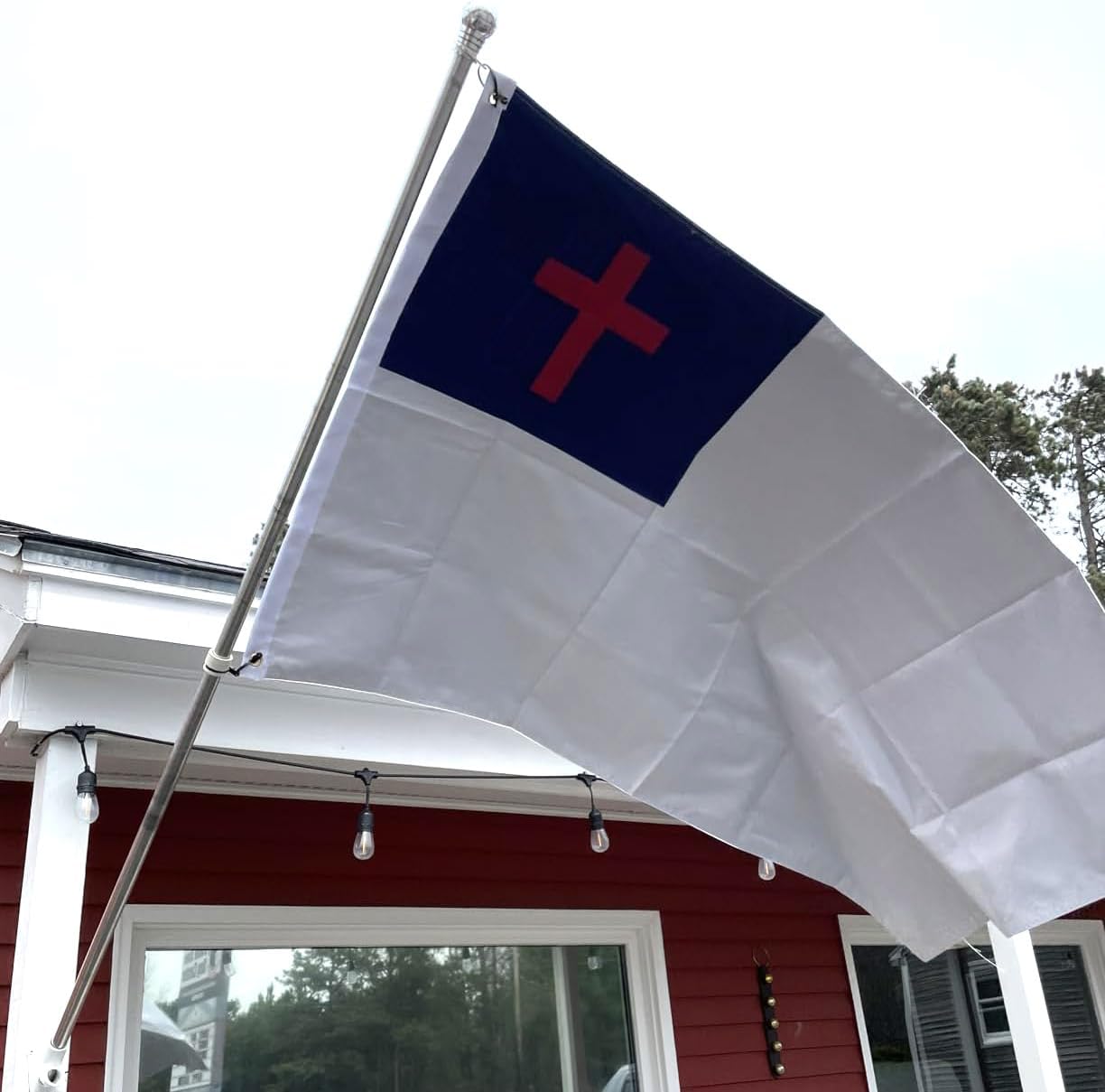 Banderas cruz cristiana 3x5ft doble cara para iglesia