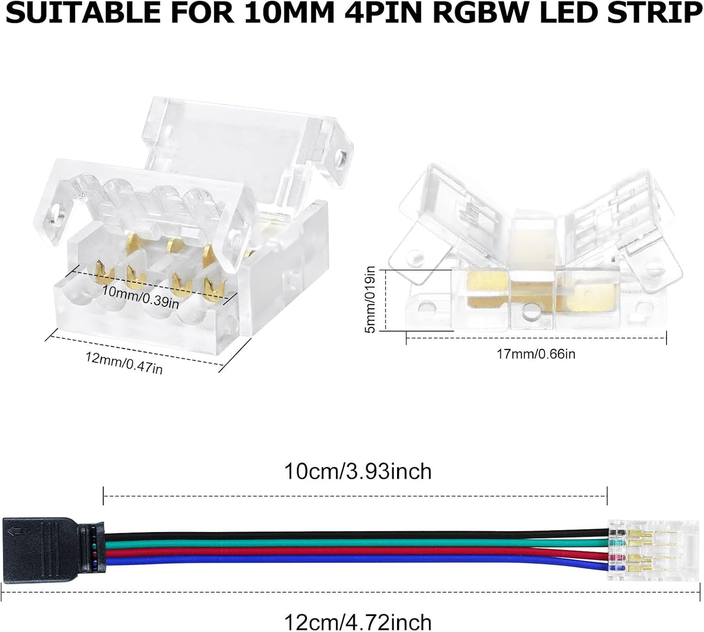 Conector LED 4pines 10mm 10uds enchufes hembra SMD 5050