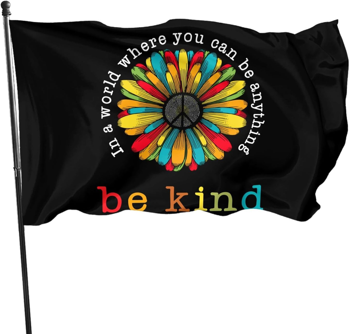 Bandera hippie girasol de la paz 3x5ft para jardín