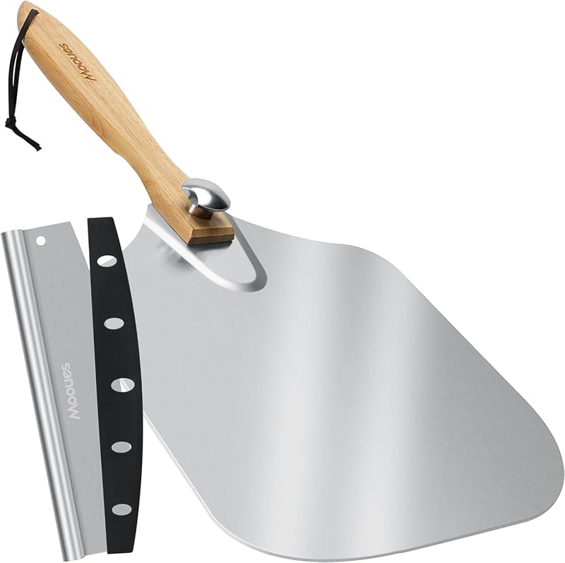 Pala pizza aluminio 9pulg con cortador plegable madera