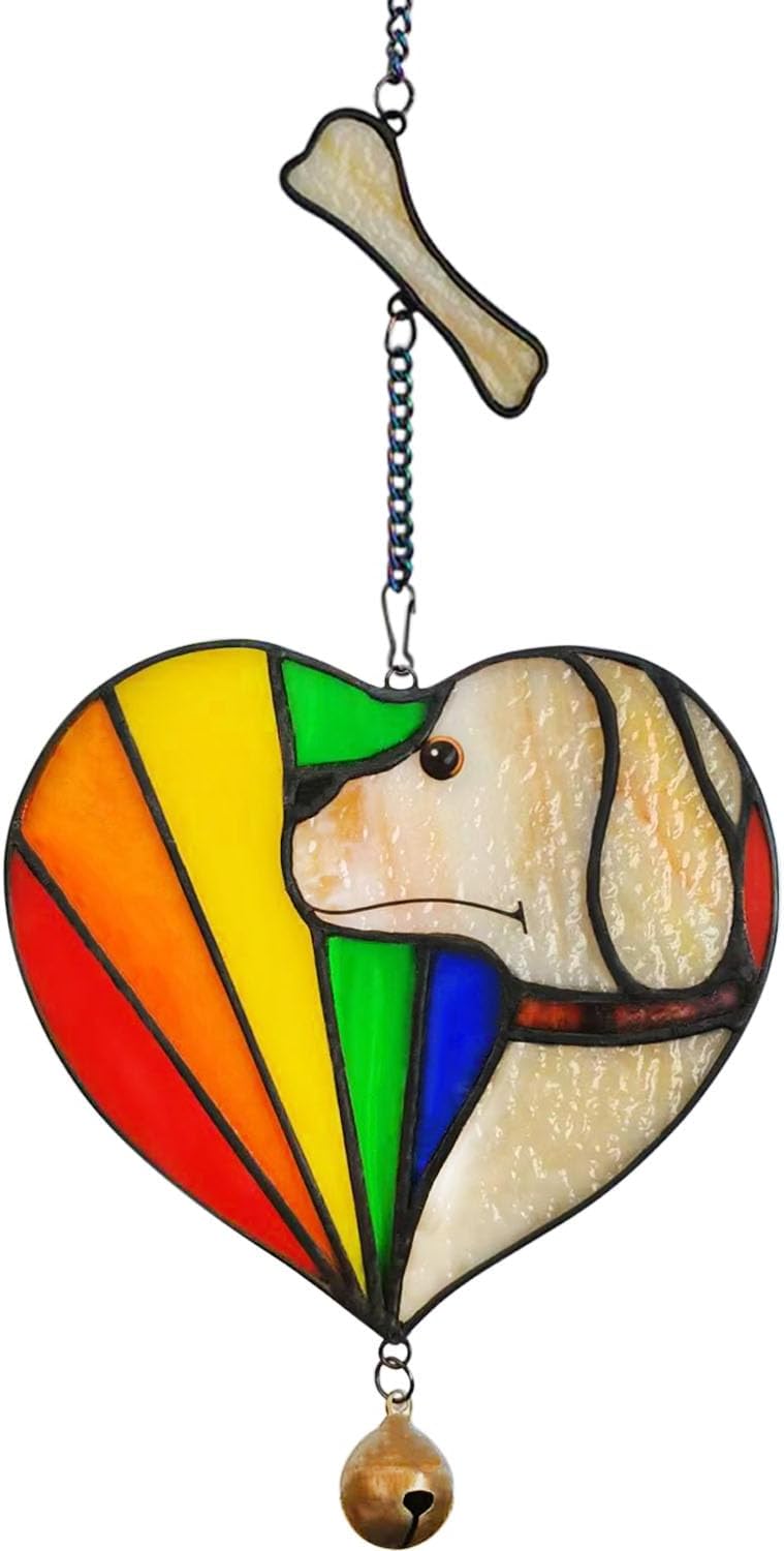 Regalo conmemorativo perro puente arco iris marrón dorado