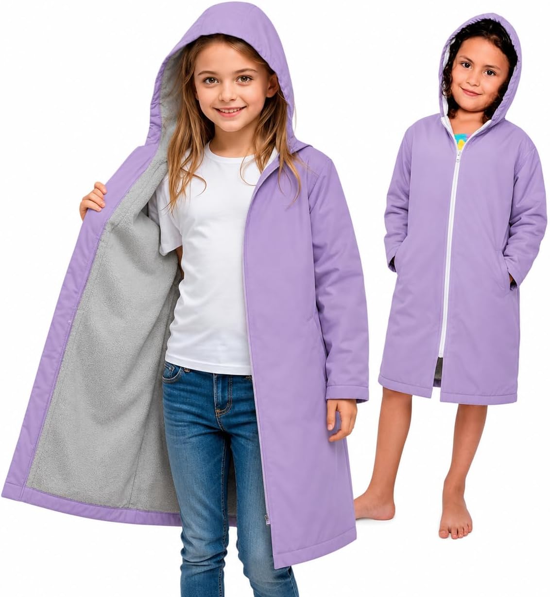 Parka natación impermeable forro polar piscina aire libre