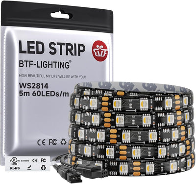 Tira LED RGBW 16.4ft 60LED/m IP65 cert UL 4 colores