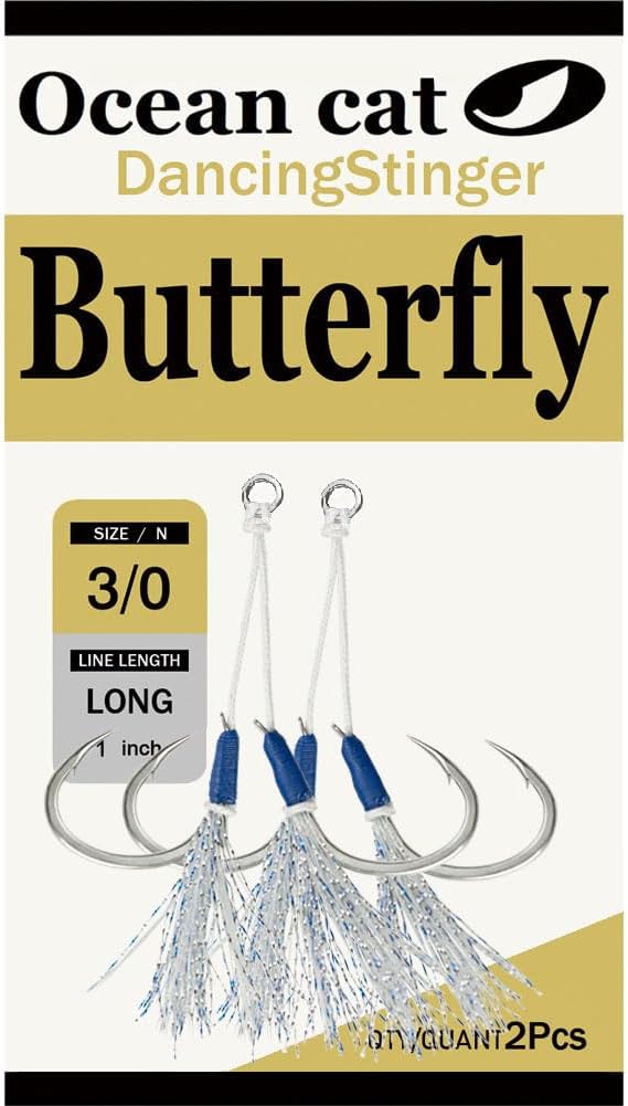 Ganchos asistencia Butterfly Glow Jigging 2/0 a 6/0