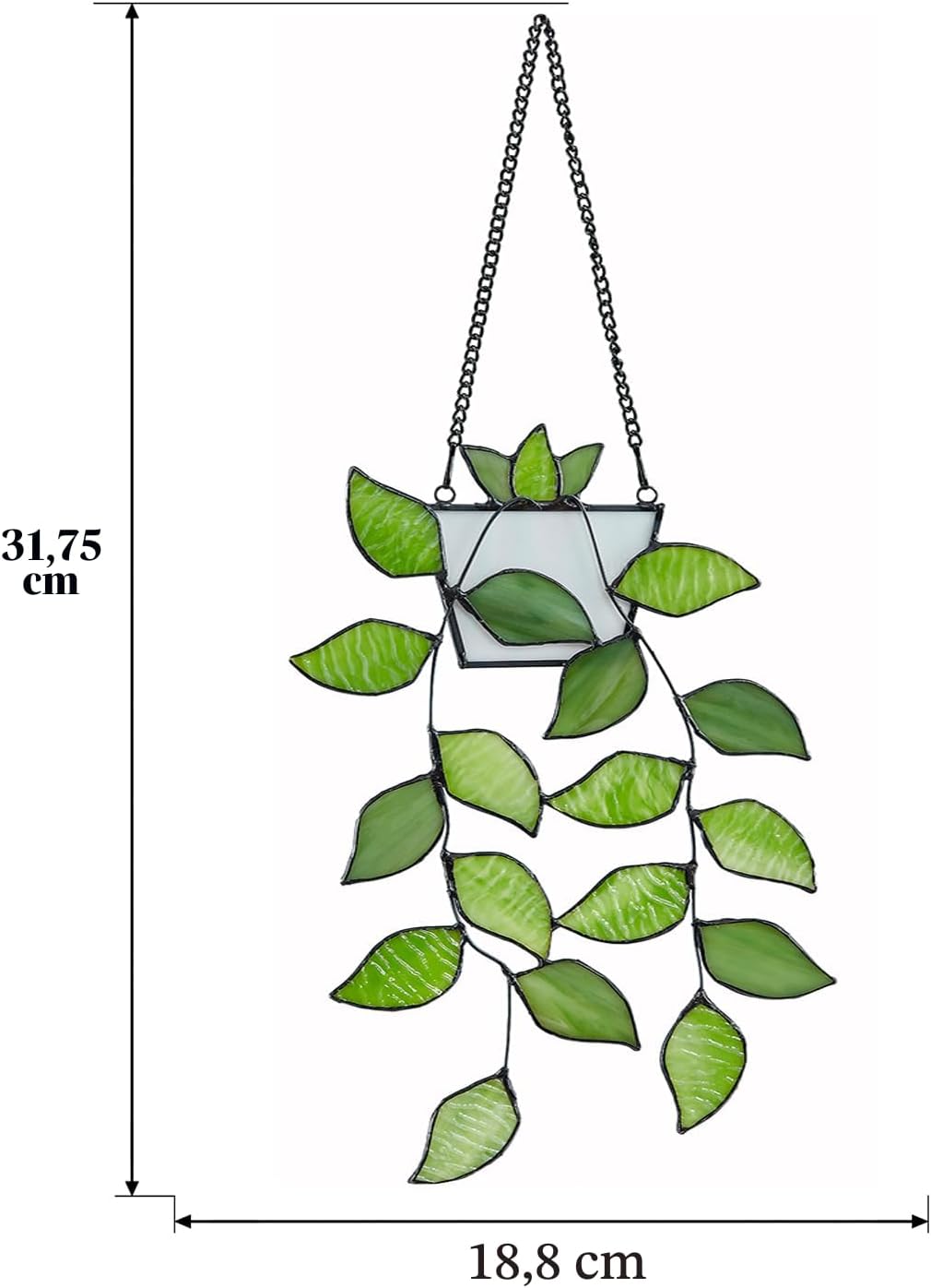 Hoja cristal cadena metal decoración ventana regalo