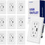 Cargador USB pared dúplex 15A puertos A y C 10 pzas blanco