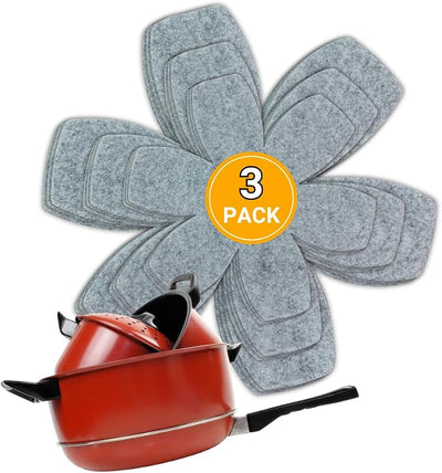 Set 3 protectores ollas sartenes 10-15pulg antiderrap