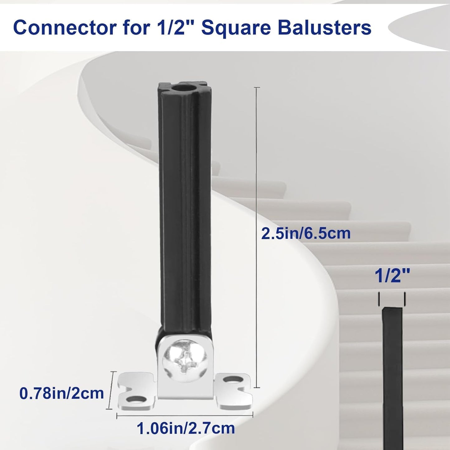 50 Conectores Balaustre 1/2pulg Interior Escalera Flexibles