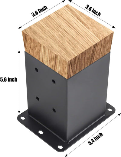 Base poste 4x4 soporte metal negro anclaje valla