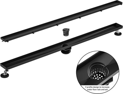 Drenaje ducha acero inox 304 negro mate 36pulg
