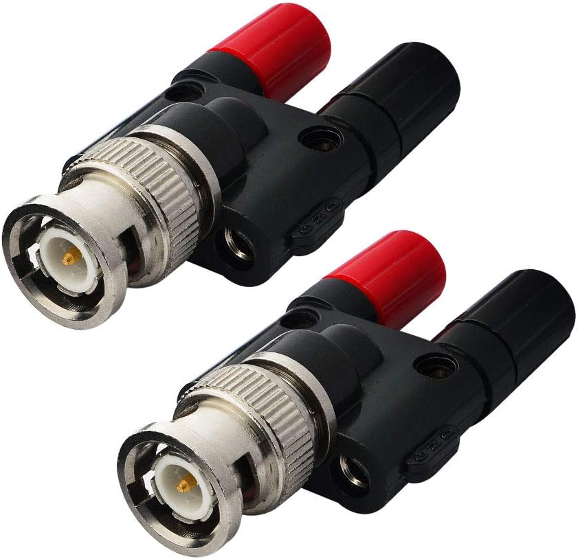Adaptador BNC macho a doble banana hembra RF coaxial paquete 2