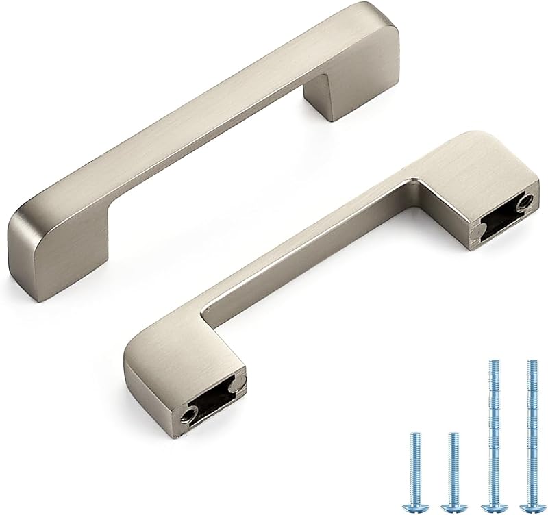 Tiradores cajón níquel cepillado 3.75" pack 24