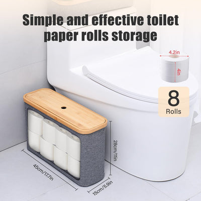 Cesta organizadora papel higiénico bambú plegable