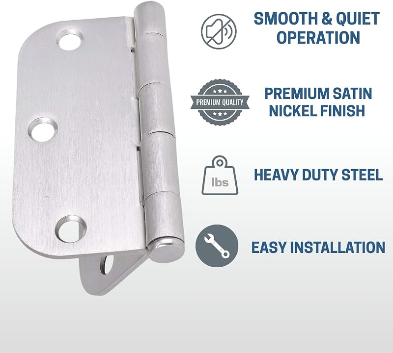 Bisagras puerta níquel satinado 3.5x3.5" 50uds