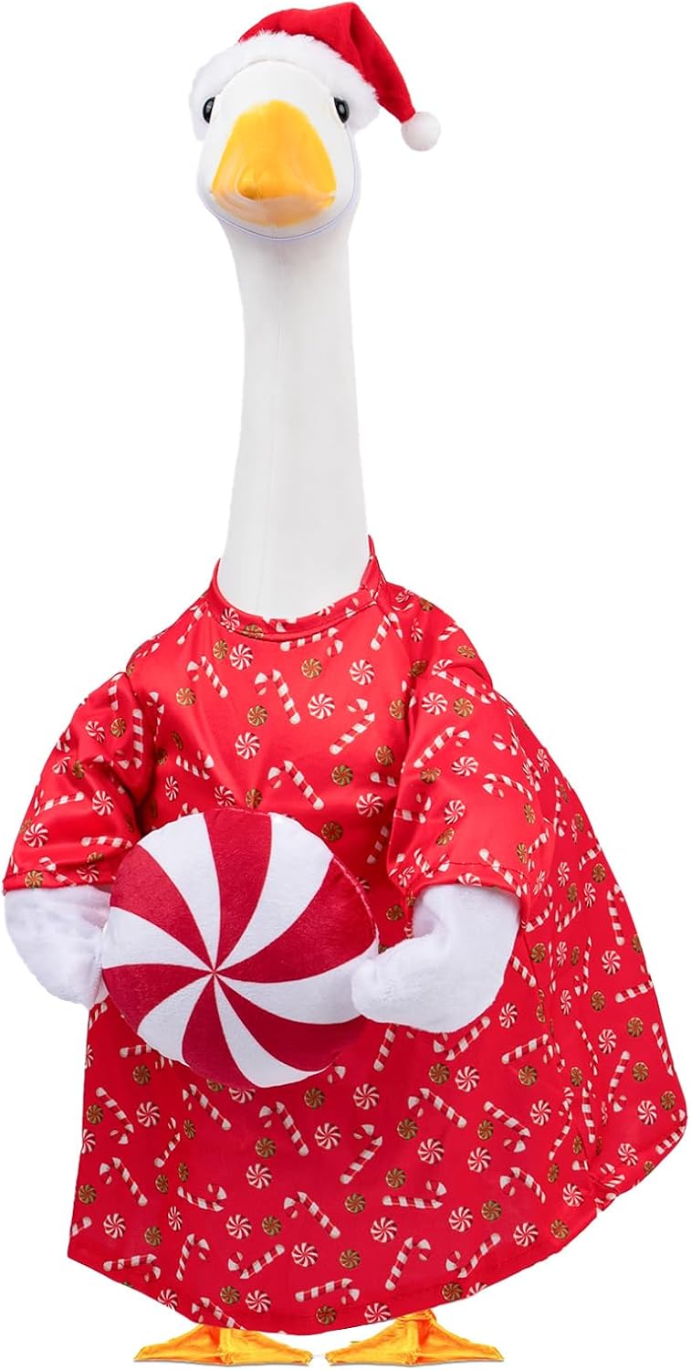 Ropa ganso navideño 23pulg Rojo decoración jardín