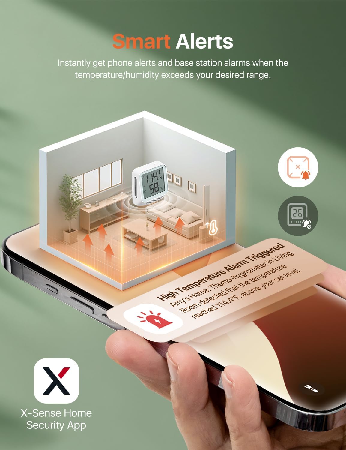 Termómetro Wi-Fi con LCD para interiores en tiempo real