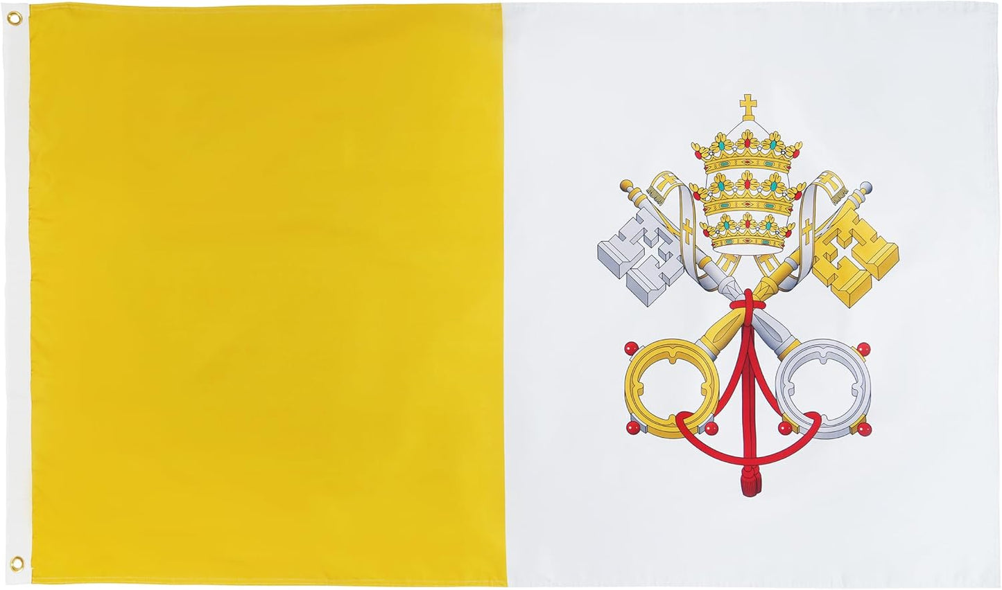 Bandera Vaticano 3x5ft doble cara con ojales latón