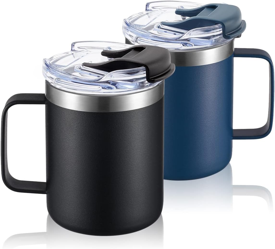 Vaso térmico acero inox 12oz doble pared tapa abatible