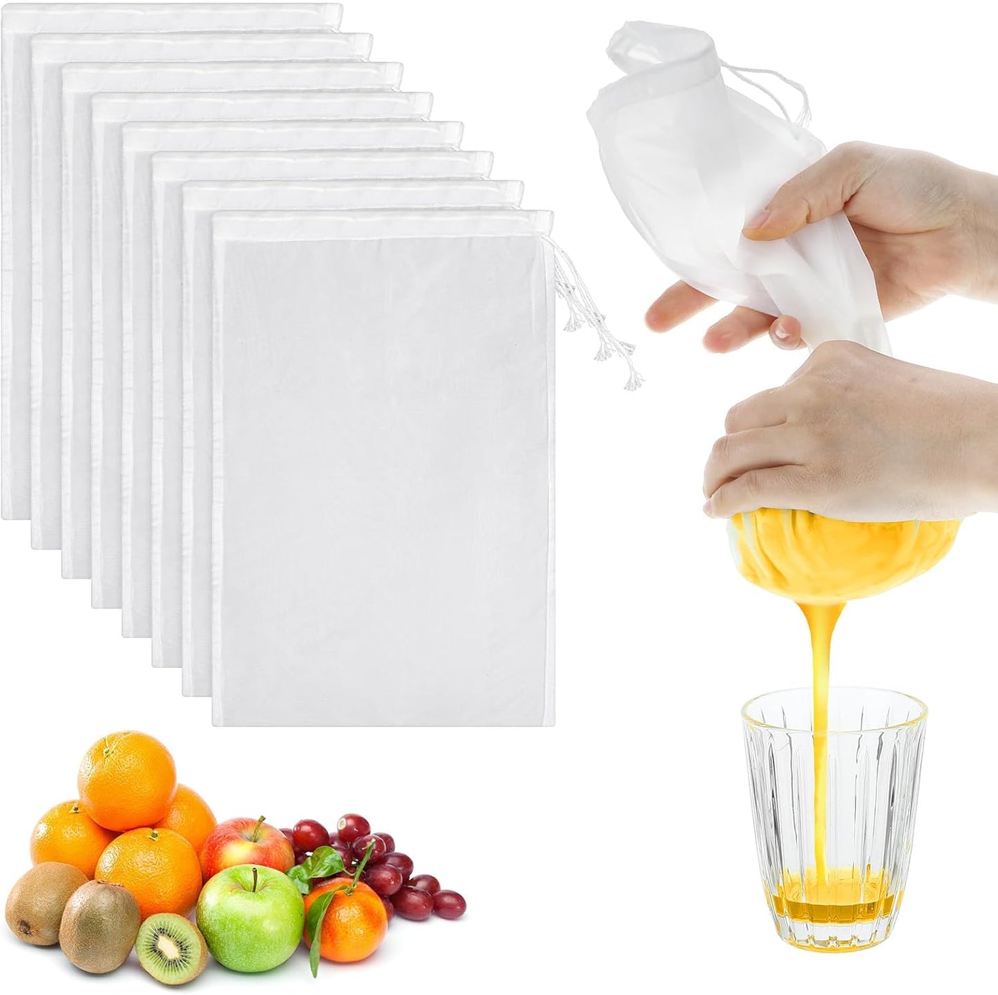 8 Pzas Coladores Reutilizables para Yogur y Queso