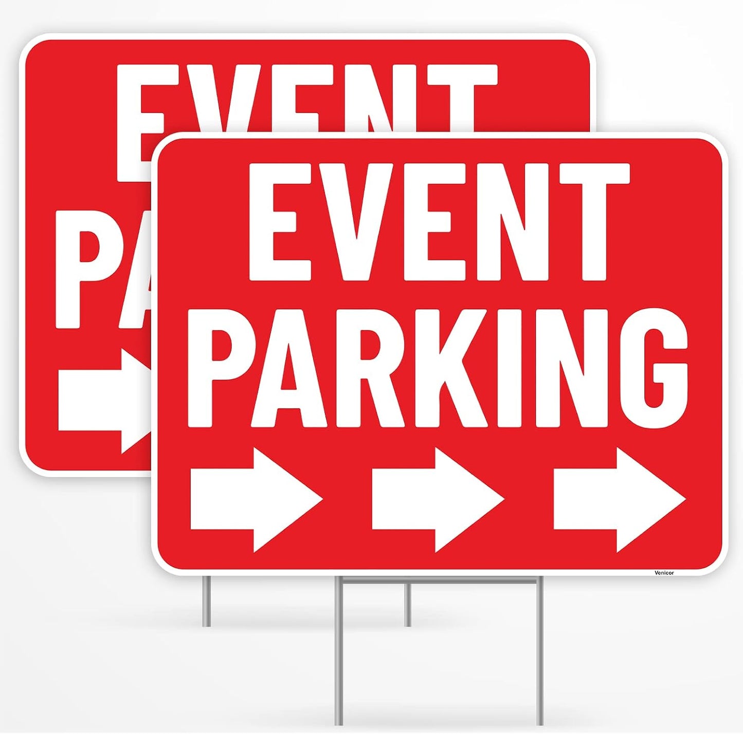 2 Letreros Estacionamiento Eventos 17x13" Plástico Corrugado