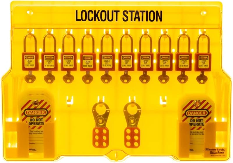 Estación bloqueo 10 pack con cubierta amarillo