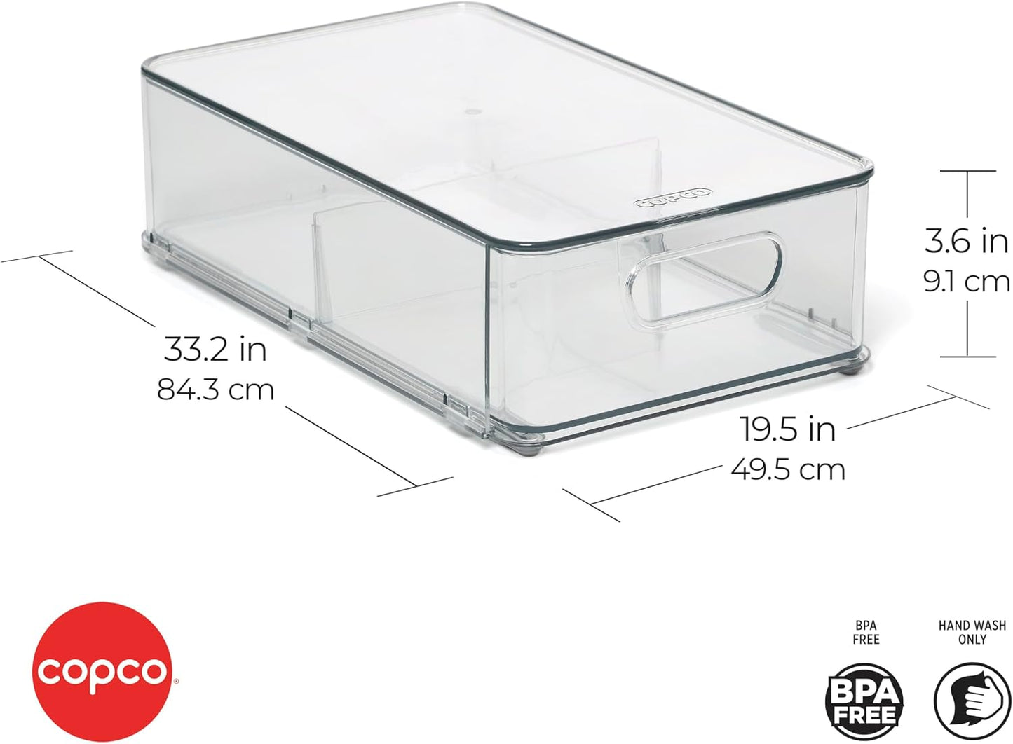 Contenedor apilable refrigerador 19.5x33.2" transparente