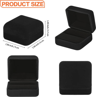 2 Pzas Caja Anillos Terciopelo Metálico para Mujeres y Niñas