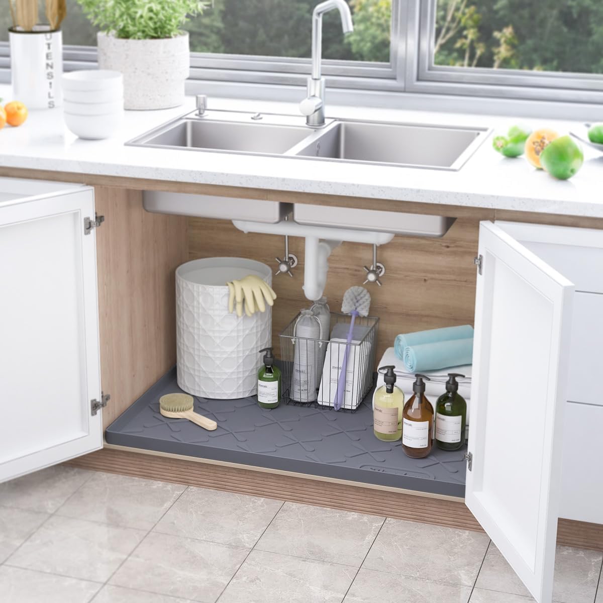 Tapete silicona impermeable 34x22" para fregadero 36"