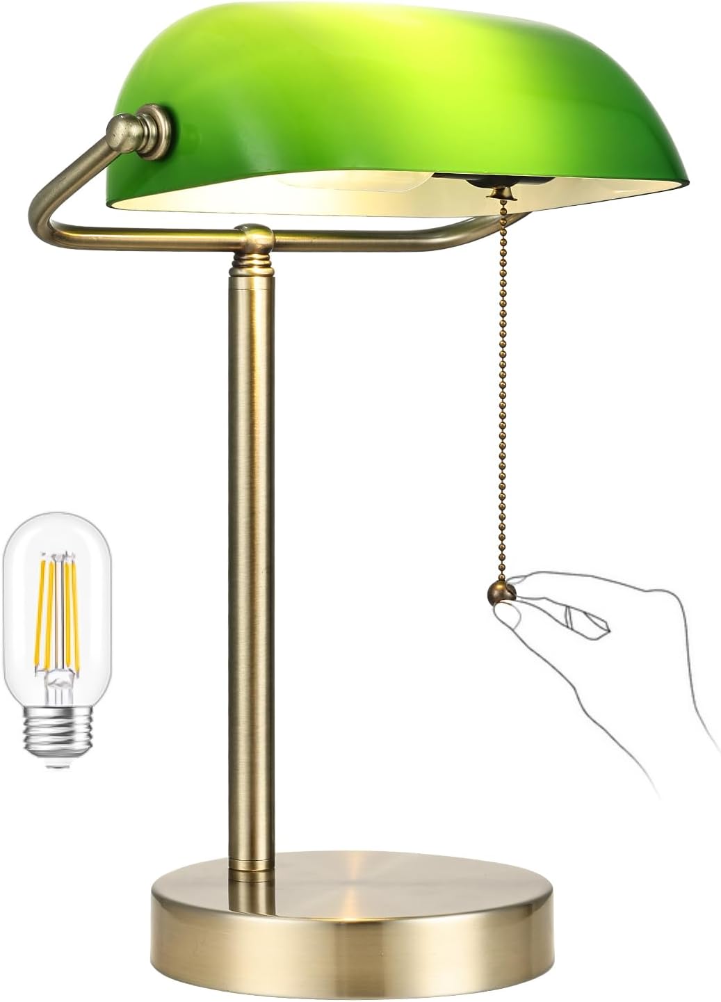 Lámpara escritorio cristal verde LED enchufable
