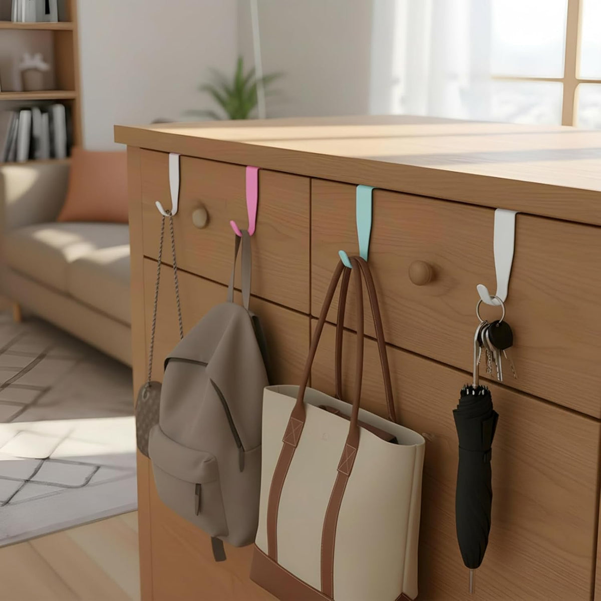 8 Ganchos Metal Puerta Sin Taladro para Colgar Toallas Ropa