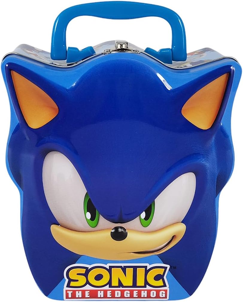 Lata forma cabeza Sonic con bisagras tapa asa azul