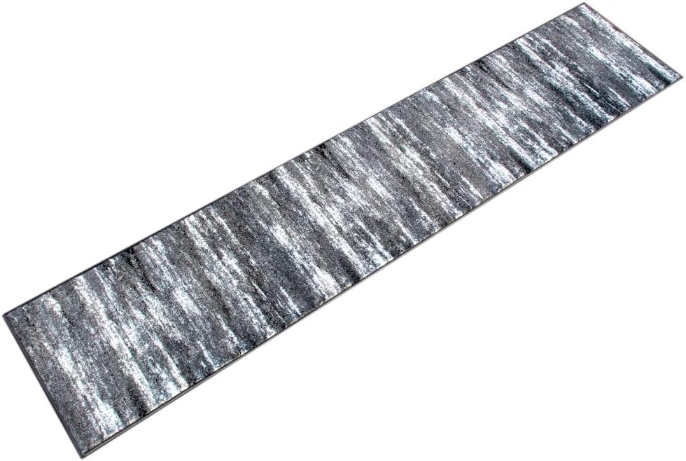 Alfombra área moderna 2x4x11" gris blanco negro
